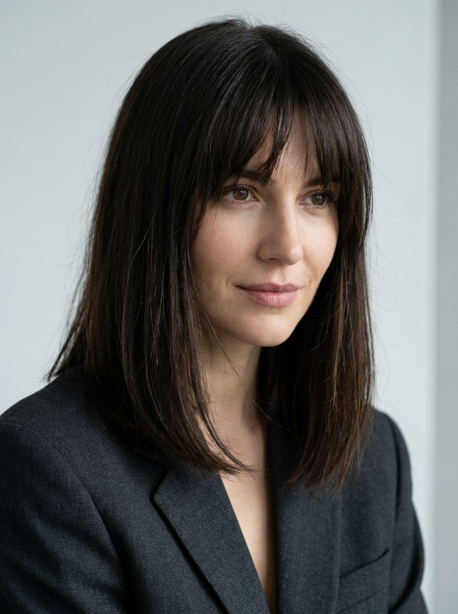 Long Bob mit Bottleneck Bangs - Long Bob mit Pony